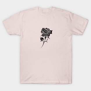 Minimalist Black and White Rose T-Shirt